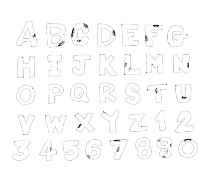 Font Sketch Hand drawing vector letters のイラスト素材