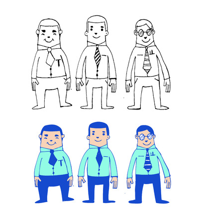 cartoon business man idea のイラスト素材