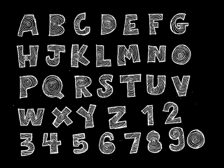 Font Sketch Hand drawing vector letters のイラスト素材