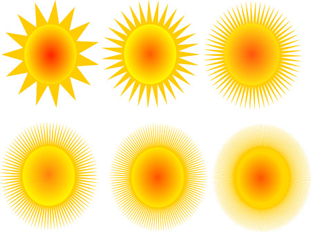 Collection of suns design Suns icons のイラスト素材