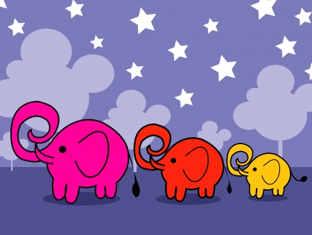 Cute cartoon elephant Vector illustration のイラスト素材