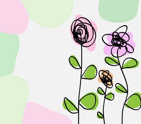 colorful illustration Flower Abstract のイラスト素材