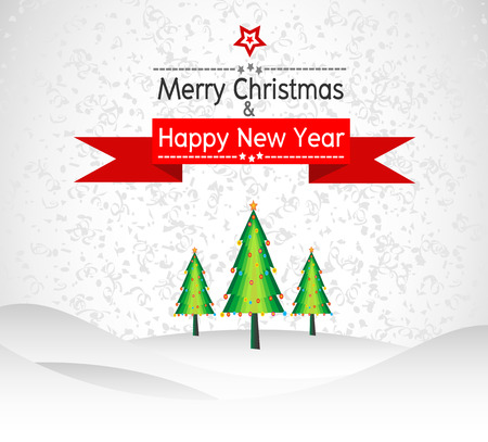 Merry Christmas And Happy New Year Landscape designのイラスト素材