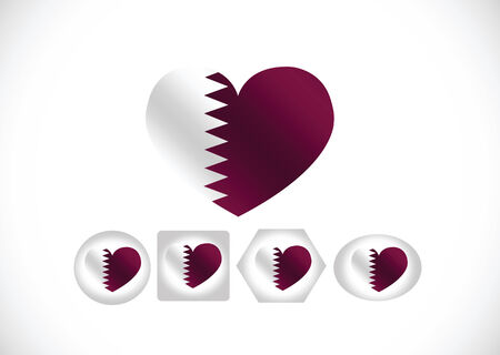 Flag of Qatar themes idea designのイラスト素材