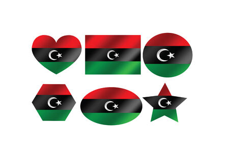 Libya flag  themes idea design のイラスト素材