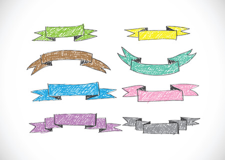 ribbons and labels Vector illustrationのイラスト素材