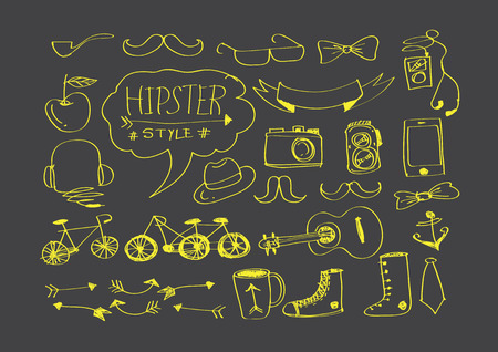 Hipster style icons set for retro designのイラスト素材
