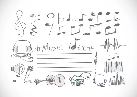 Music Notes and Music iconsのイラスト素材