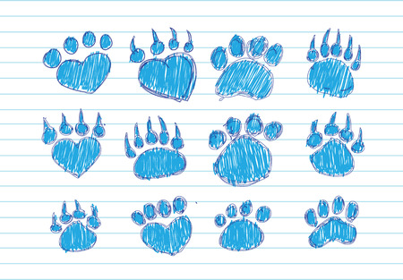 Animal footprints silhouettesのイラスト素材
