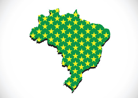 Brazil map and flag theme idea design のイラスト素材