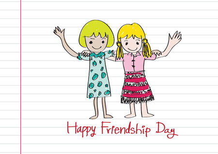 Happy Friendship Day and Best Friends Forever idea designのイラスト素材