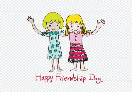 Happy Friendship Day and Best Friends Forever idea designのイラスト素材