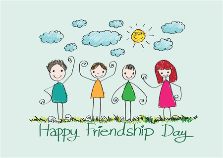 Happy Friendship Day and Best Friends Forever idea designのイラスト素材