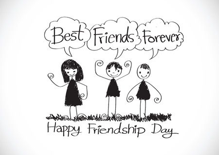 Happy Friendship Day and Best Friends Forever idea designのイラスト素材