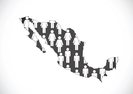 map of Mexico Decorative idea design のイラスト素材