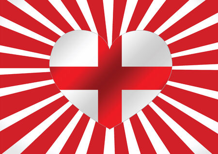 England Flag with heartのイラスト素材