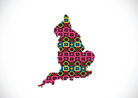 map of  England  Decorative idea designのイラスト素材