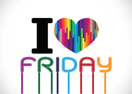 i love friday font signs Ideal designのイラスト素材