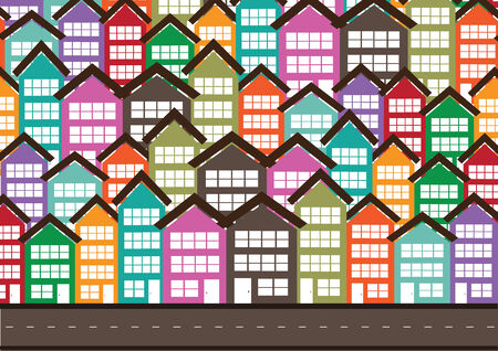 Colorful Cityscape  Town city building designのイラスト素材