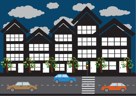 Colorful Cityscape  Town city building designのイラスト素材