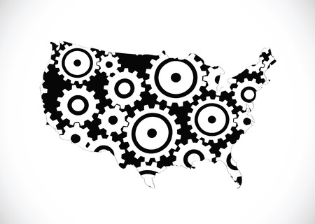 Map of USA in idea designのイラスト素材