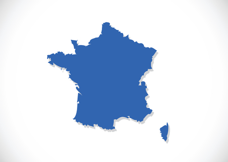 Map and  flag of France , French Republic のイラスト素材