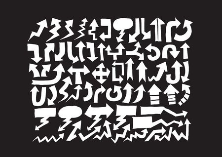 Hand drawn sketch arrow collectionのイラスト素材