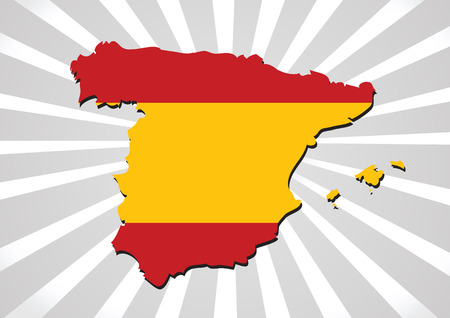 spain flag and map Country shape idea designのイラスト素材