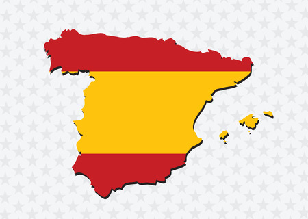 spain flag and map Country shape idea designのイラスト素材
