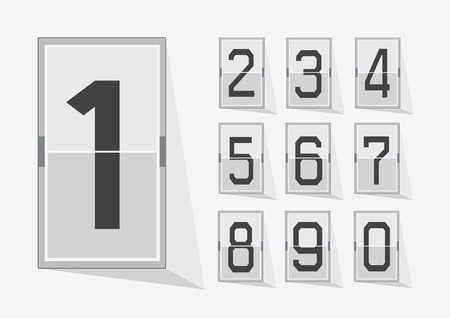 Numbers clock flip Scoreboard Illustration のイラスト素材