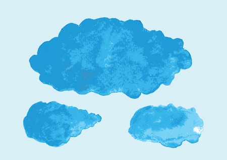illustration of watercolor cloud symbolのイラスト素材