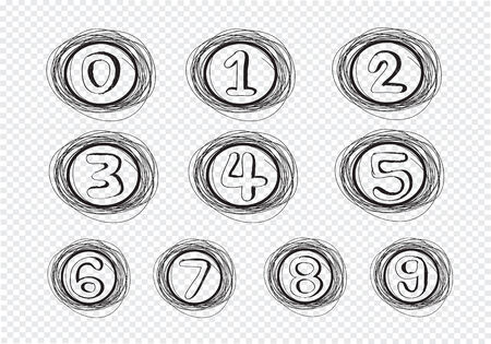 Numbers set in  illustration ,  abstract number のイラスト素材