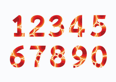 Numbers set in illustration , abstract numberのイラスト素材