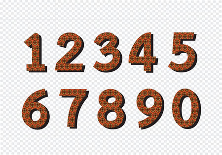 Numbers set in illustration , abstract numberのイラスト素材