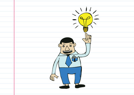 Cartoon man thinking style illustrationのイラスト素材