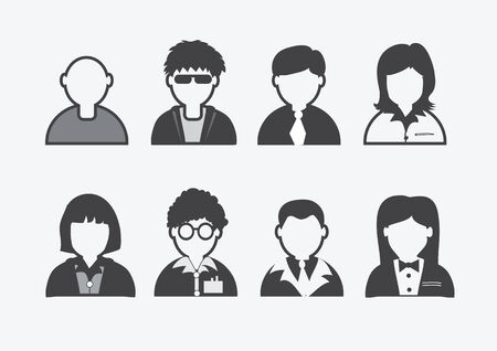 set of people iconsのイラスト素材