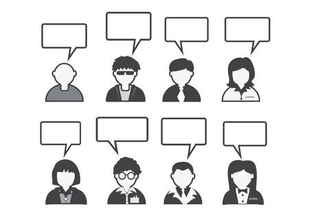 People icon and  peoples talking Speech Bubble のイラスト素材