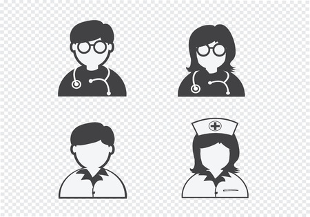Doctor Nurse   Patient Sick Icon Sign Symbol Pictogramのイラスト素材