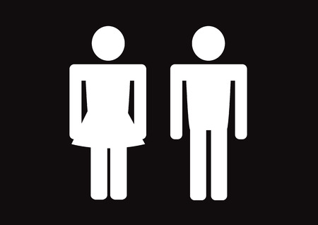Pictogram Man Woman Sign icons, toilet sign or restroom iconのイラスト素材