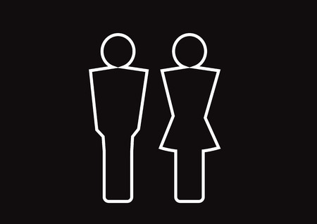 Pictogram Man Woman Sign icons, toilet sign or restroom iconのイラスト素材