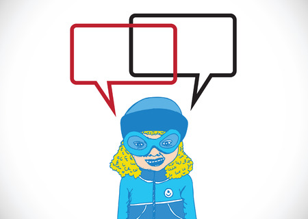 People thinking and peoples talking with  dialog speech bubblesのイラスト素材