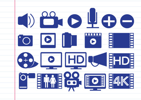 Video Movie Multimedia Iconsのイラスト素材