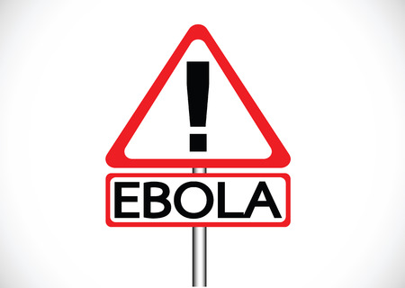 road warning exclamation point warns about Ebola virus concept のイラスト素材