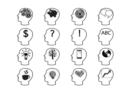 Thinking Head Icon ideaのイラスト素材