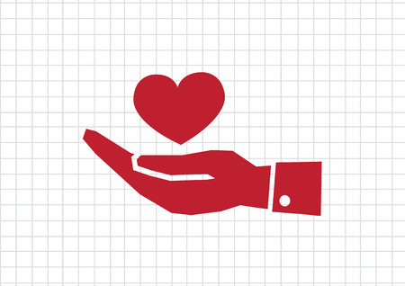 Pictograph hand and heart のイラスト素材