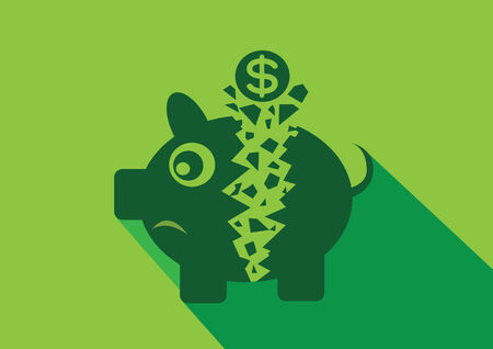 Broken Piggy Bankのイラスト素材