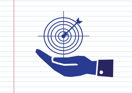 Hand and Target icon conceptのイラスト素材