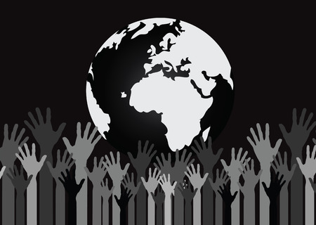 Hand Holding World and globe hands ideaのイラスト素材