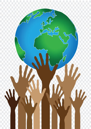Hand Holding World and globe hands ideaのイラスト素材