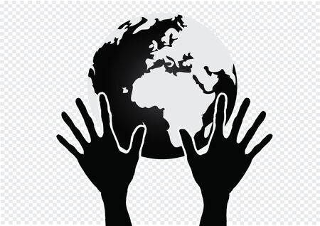 Hand Holding World and globe hands ideaのイラスト素材